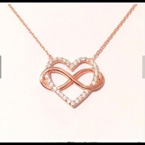 Rose Gold Infinity Heart with pave diamond CZ